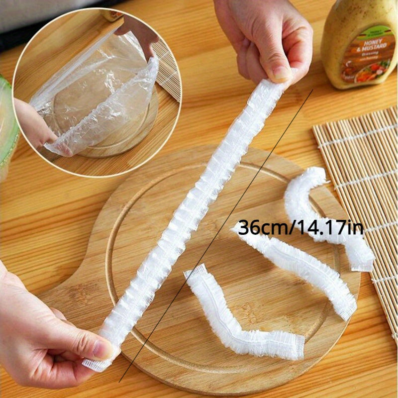 300pcs Elastic Plastic Food Wrap Covers – Reusable Stretch-to-Fit Food Preservation Bags for Bowls, Produce, and Fruits – Versatile Kitchen Storage Solution, BPA-Free Clear Plastic, Keep Fresh Accessories for Home Use