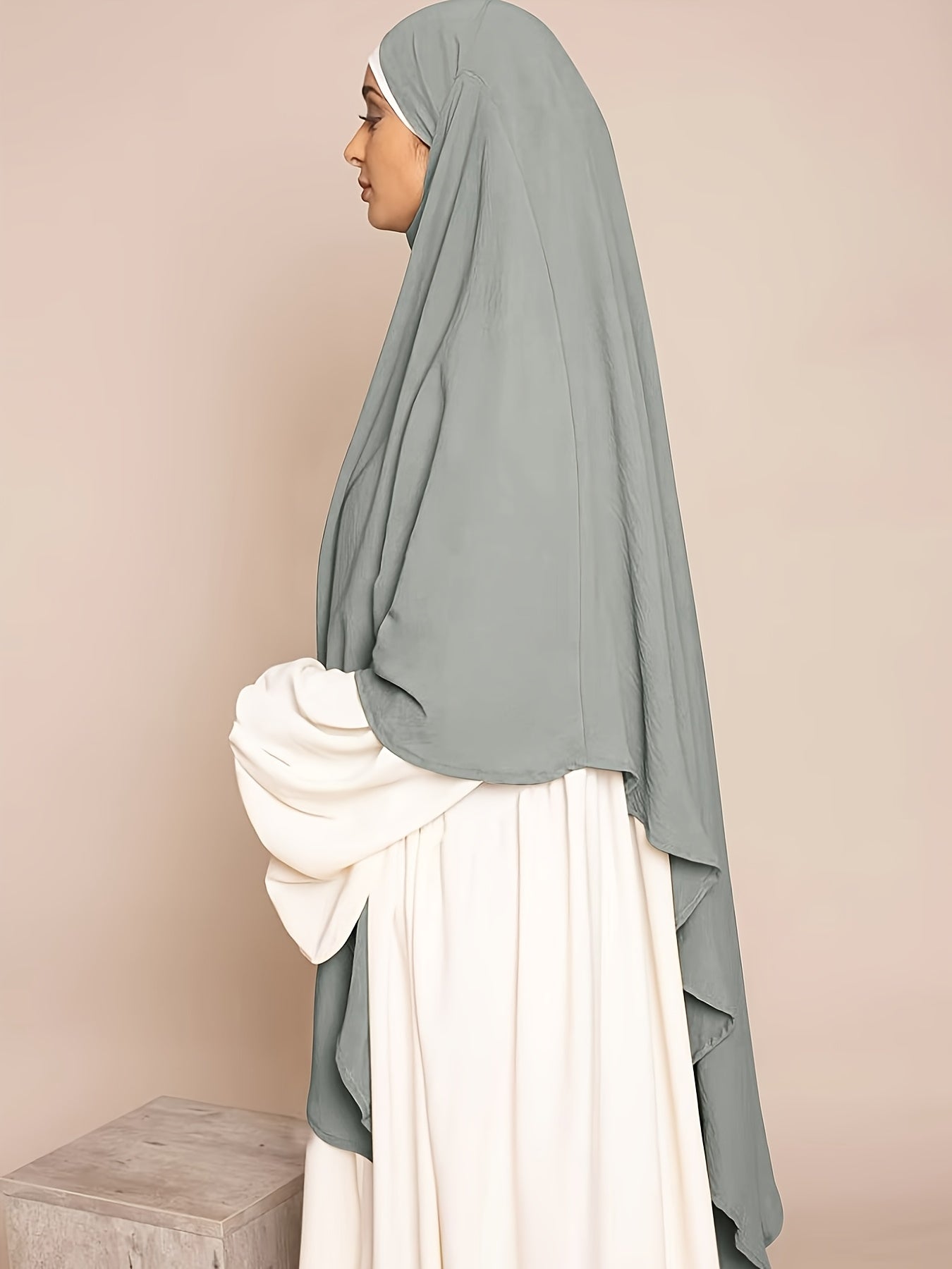 1pc Elegant Women'S Abaya Headscarf - Lightweight Breathable Islamic Hijab, Modest Muslim Robe, All-Season Travel & Everyday Hijab, Easy-to-Wear Abaya for Women, Islamic Clothing, Minimalist Design, Comfortable Fit, Hijabi Fa