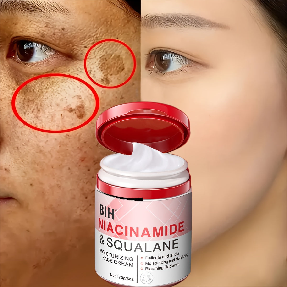 Niacinamide Squalane Mask, Contains Niacinamide, Plant Squalane, Plant Essence Extract, Deep Hydration, Moisturizing, Moisturizing, Face Cream, Autumn And Winter Facial Care Cream, Gift for Family