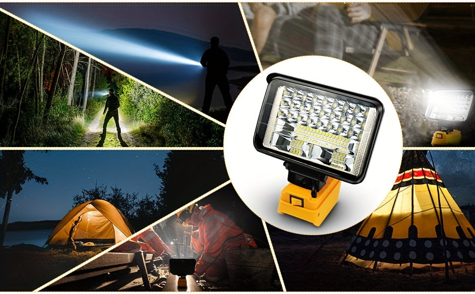 LED Work Light For DeWALT 20V MAX Battery, 90W 5400LM/60W 4500LM/48W 3800LM LED Flood Light For Outdoor, Camping, Car Repairing, Emergency And Job Site Lighting
