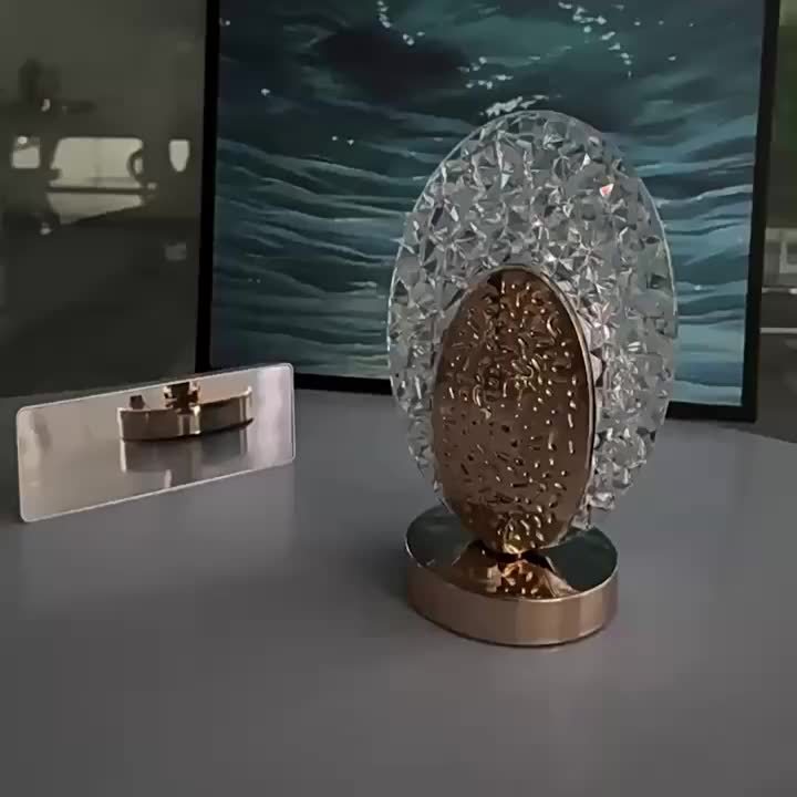 1pc Elegant Crystal Table Lamp for Living Room and Bedroom Decor, Shell Shape Design with Soft Ambient Lighting