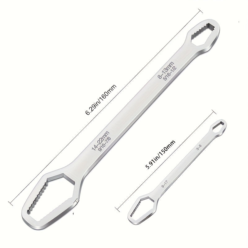 2pcs Universal Torx Wrench Set - 3-17mm and 8-22mm Sizes, Adjustable for Easy Automobile Maintenance, Double-Ended for Self-Tightening Convenience