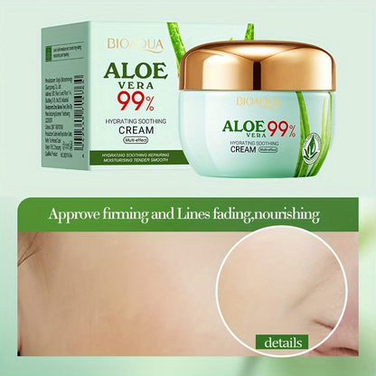 Aloe Vera Hydrating Face Cream - 50G, Moisturizing & Soothing For Soft, Radiant Skin, Enhances Elasticity, Reduces Dryness, Suitable For All Skin Types