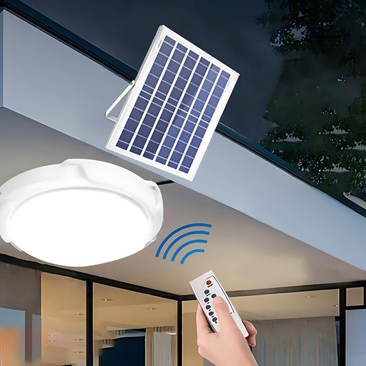 1pc Solar-Powered Sconce Ceiling Light - Wireless Remote Control, Water-Resistant, Infrared Sensor, Lithium Battery - Indoor Balcony Garden Decoration, Home Porch Smart Lighting Solution