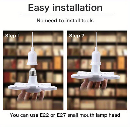 1pc/5pcs Mini LED Garage Light, LED Four-Leaf Light, Mini Folding Light 28W (Equivalent 80W) 6500K Pendant Light Folding Light Suitable for Garage Indoor Lighting High Brightness