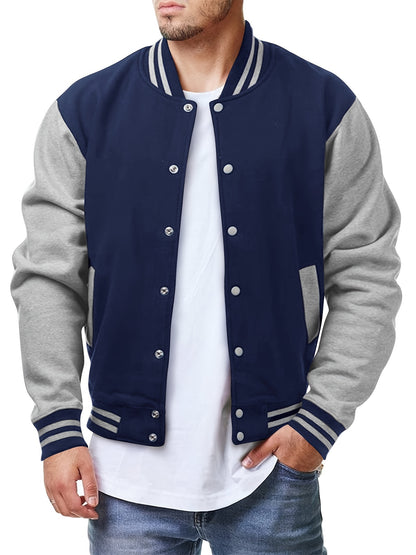 Men's Baseball Sports Active Windproof Jackets Men's Simple Style Clothing For Autumn Winter As Gifts Workout Training