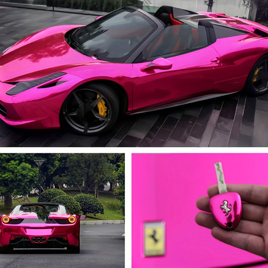 PVC Car Film, Red Metallic Finish, Customizable Car Wrap For Motorcycle And Automobile