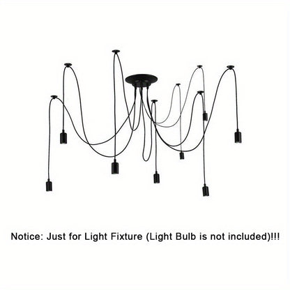 Modern Chic Industrial Dining Chandelier - Adjustable DIY Lighting With 3/5/6/8 Heads - Antique Classic Ceiling Spider Lamp Light Pendant - Metal & Glass - For Dining Room, Kitchen, Restaurant - Perfect Gift for Housewarming