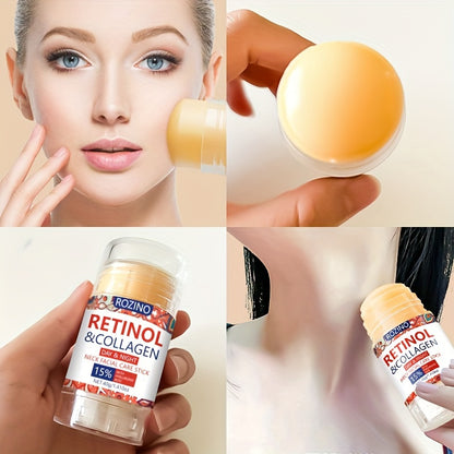 Rozino Retinol & Collagen Neck And Face Cream Stick, 40G - Deep Hydration For Soft, Firm Skin | Long-Lasting Moisture | Hypoallergenic With Glycerin | For All Skin Types