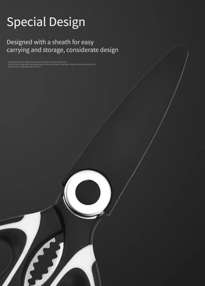 Heavy-Duty Kitchen Shears for Cutting Chicken, Duck, Fish & - 420 Stainless Steel Food-Safe Multipurpose Scissors with Sharp Blades & Ergonomic Handles for Cooking, Baking, Meal Prep, Sleek Blade Design, Highquality Kitchenwa