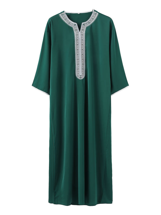 2024 New Middle Eastern Arabic Long-Sleeve Red Envelope Men's Muslim Robe