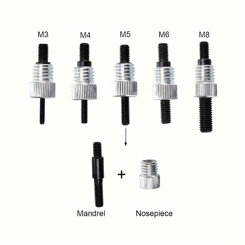 160pcs Rivet Nuts Kit M3/4/5/6/8/10- Durable Knurled Body, High-Strength Aluminum Flat Head, Embedded Rivet Nut, Threaded Insert Nut - Perfect For Automobile Restoration, Furniture Assembly, And Home Decoration
