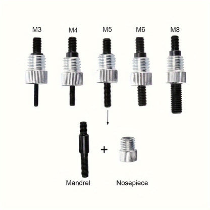 160pcs Rivet Nuts Kit M3/4/5/6/8/10- Durable Knurled Body, High-Strength Aluminum Flat Head, Embedded Rivet Nut, Threaded Insert Nut - Perfect For Automobile Restoration, Furniture Assembly, And Home Decoration