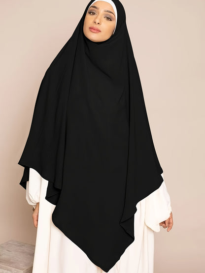1pc Elegant Women'S Abaya Headscarf - Lightweight Breathable Islamic Hijab, Modest Muslim Robe, All-Season Travel & Everyday Hijab, Easy-to-Wear Abaya for Women, Islamic Clothing, Minimalist Design, Comfortable Fit, Hijabi Fa