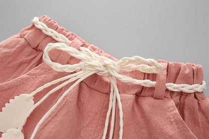 Ensemble de vêtements d'été pour bébés filles, T-Shirt et short mignons, 2 pièces/ensembles, tenues décontractées pour nourrissons, vêtements pour tout-petits, survêtements pour enfants, nouvelle collection