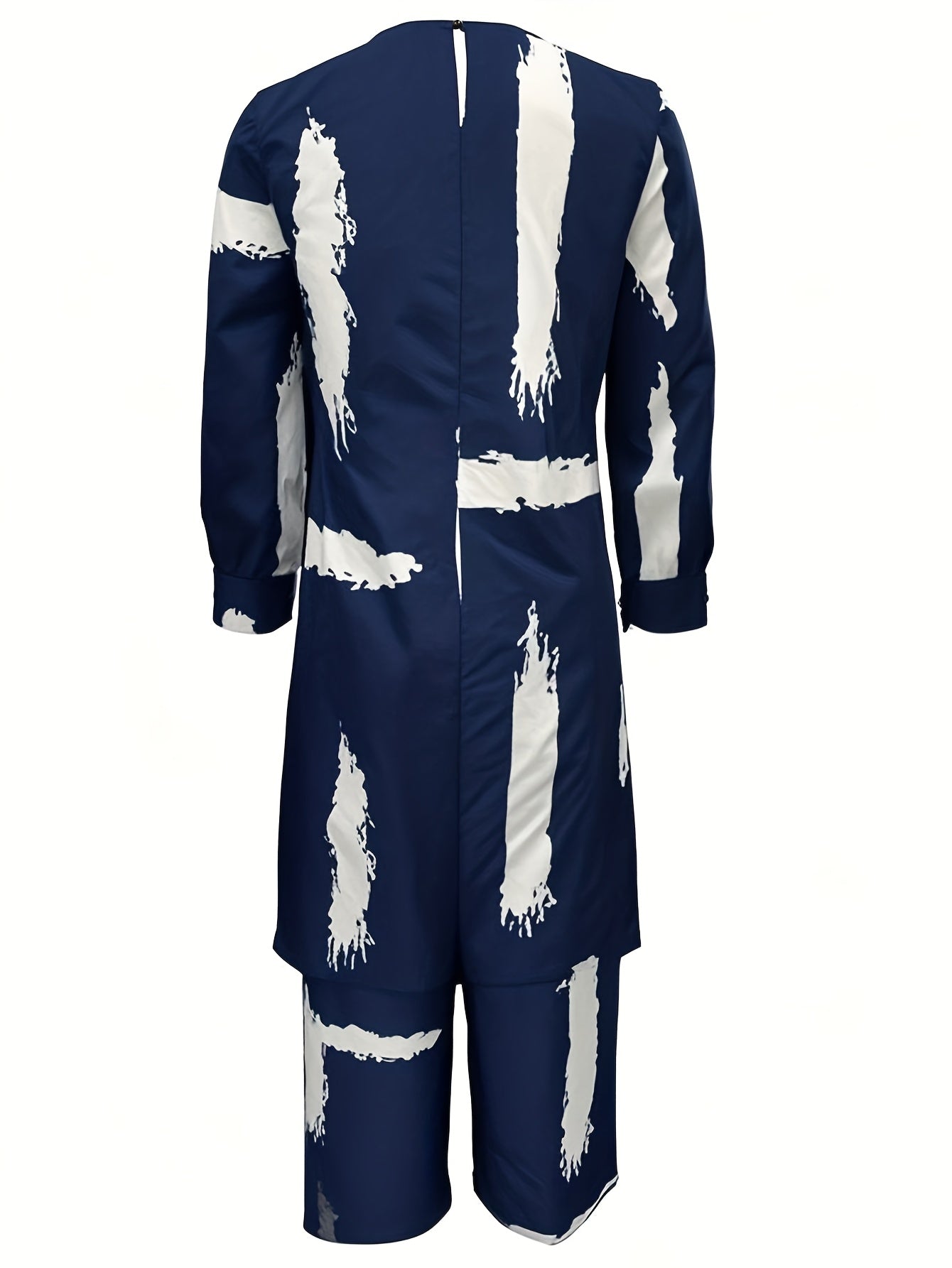 Ramadan, Women Button-Decorated Solid Color Long Sleeve Top & Pants Set, Arabic Style Clothing, Only Clothes, Without Headscarf