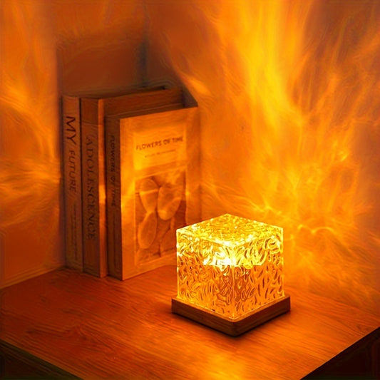 1pc Dynamic Ripple Effect Night Light Projector - Ambient LED Lighting for Bedroom, Gaming Room, Home Decor - Eid Al-Adha Mubarak Gift Idea, Color-Changing, Energy-Efficient, Wall-Mounted, Cool LED Light Decoration