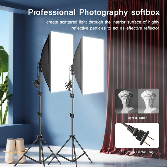 Create Professional-Quality Photos & Live Streams With BTFOOR US Plug Adapters Softbox Lighting Kit & Tripod