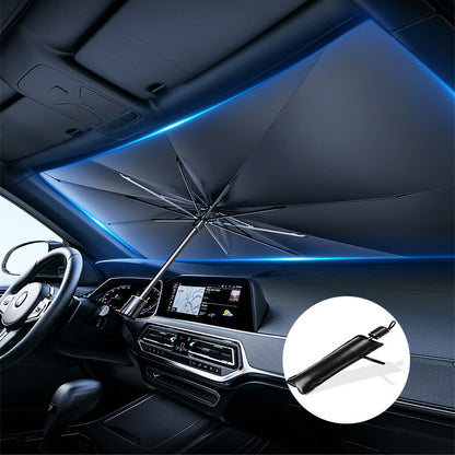 Automobile Windshield Sunshade-Foldable Automobile Umbrella Sunshade, Anti-Ultraviolet Car Front Window (Heat Protection) Windshield Cover Card