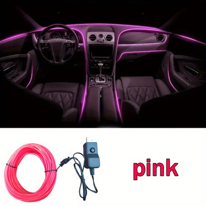Flexible 200cm/79inch LED Strip Automobile Atmosphere Lamp - Car Interior Lighting Decoration Garland Wire Rope Tube Line Neon Light USB Drive