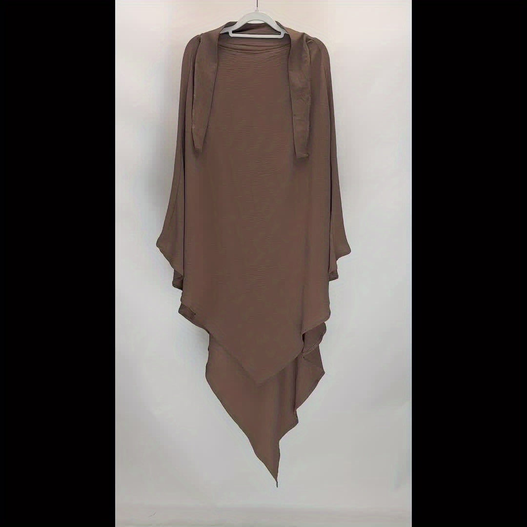 1pc Elegant Women'S Abaya Headscarf - Lightweight Breathable Islamic Hijab, Modest Muslim Robe, All-Season Travel & Everyday Hijab, Easy-to-Wear Abaya for Women, Islamic Clothing, Minimalist Design, Comfortable Fit, Hijabi Fa