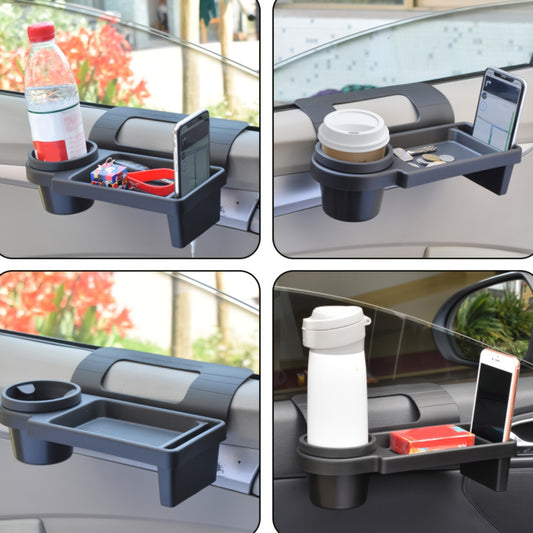 Multi-Functional Car Organizer with Cup Holder and Phone Slot – Vehicle Door Side Storage Box for Drinks, Snacks, and Small Items – Plastic Automobile Interior Accessory, No Electricity Needed