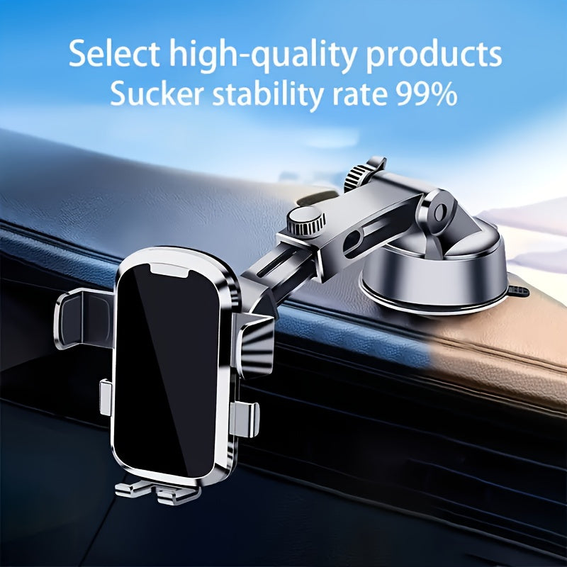 2024 Upgraded Robotic Car Phone Holder - Accessories Automobile Accessories - Long Arm Suction Cup Mount with Strong Grip, Anti-Shake Stability, and Wide Compatibility for All Mobile Phones and Android Smartphones, Easy Dashb