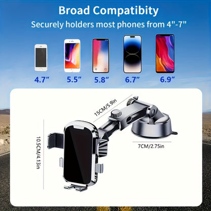 2024 Upgraded Robotic Car Phone Holder - Accessories Automobile Accessories - Long Arm Suction Cup Mount with Strong Grip, Anti-Shake Stability, and Wide Compatibility for All Mobile Phones and Android Smartphones, Easy Dashb