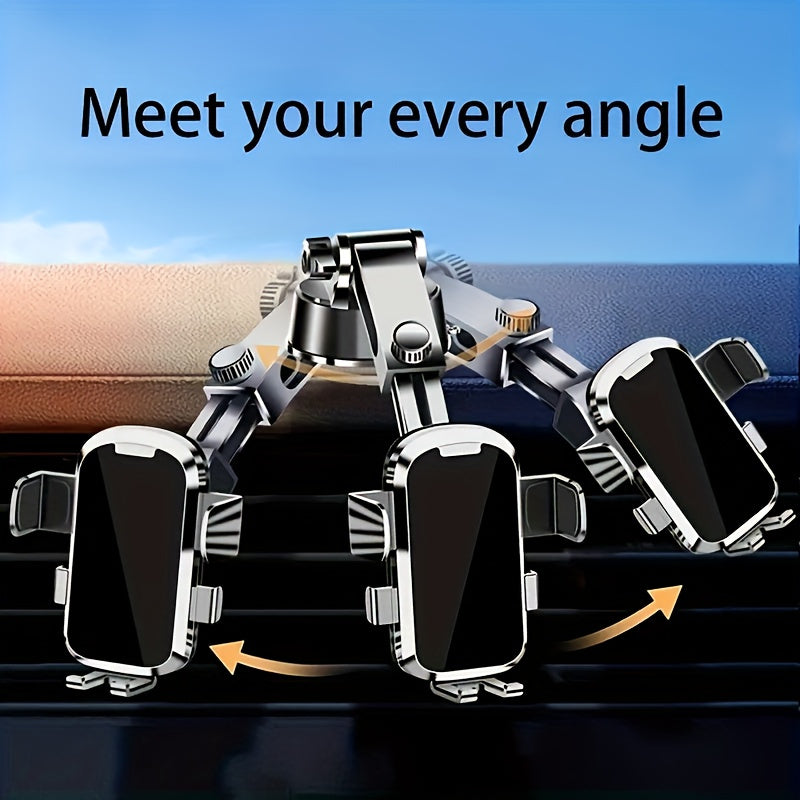 2024 Upgraded Robotic Car Phone Holder - Accessories Automobile Accessories - Long Arm Suction Cup Mount with Strong Grip, Anti-Shake Stability, and Wide Compatibility for All Mobile Phones and Android Smartphones, Easy Dashb