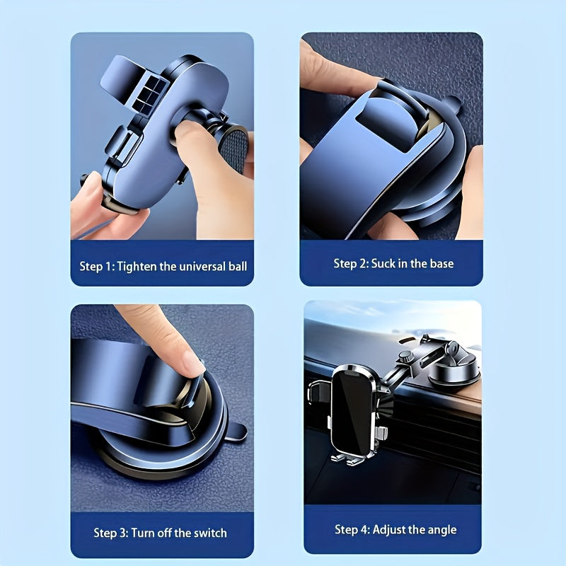 2024 Upgraded Robotic Car Phone Holder - Accessories Automobile Accessories - Long Arm Suction Cup Mount with Strong Grip, Anti-Shake Stability, and Wide Compatibility for All Mobile Phones and Android Smartphones, Easy Dashb