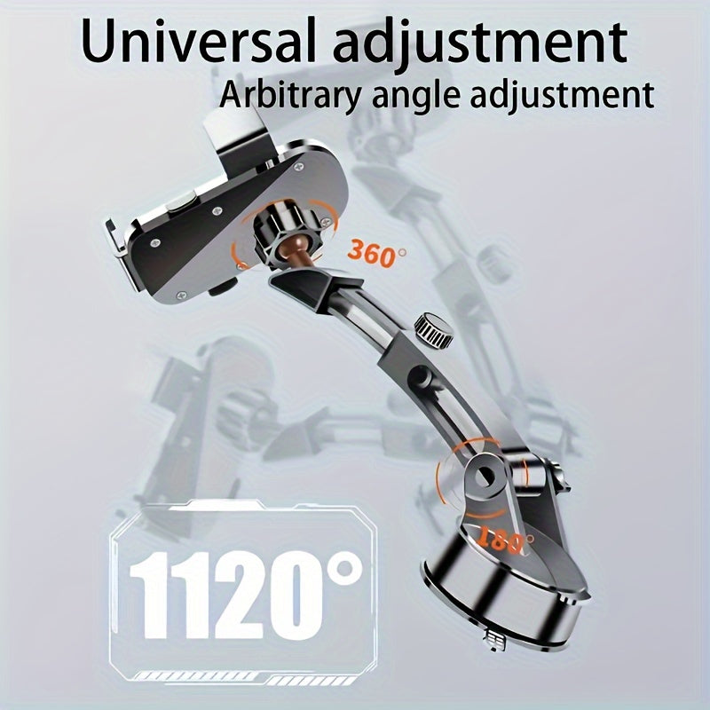2024 Upgraded Robotic Car Phone Holder - Accessories Automobile Accessories - Long Arm Suction Cup Mount with Strong Grip, Anti-Shake Stability, and Wide Compatibility for All Mobile Phones and Android Smartphones, Easy Dashb