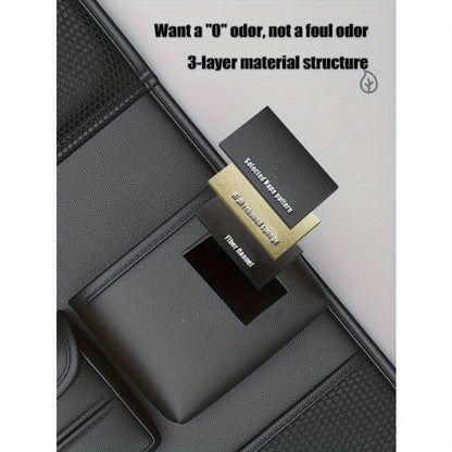 1Pc Genuine Leather Folding Table Automobile Storage Bag, Strong Support Plate, Car Seat Rear Hanging Storage Bag, Car Interior