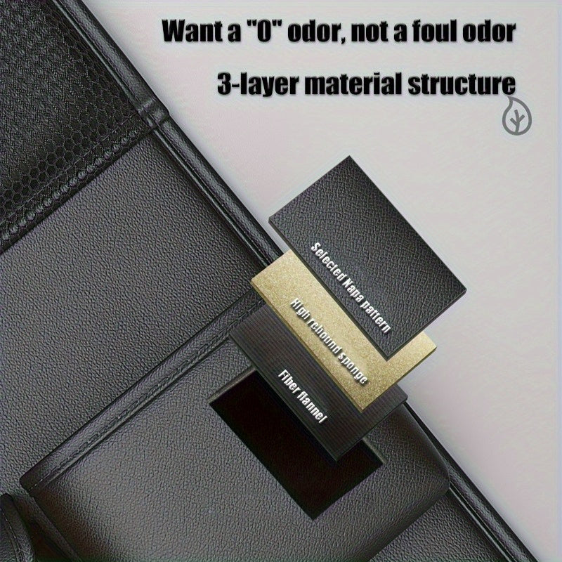 1Pc Genuine Leather Folding Table Automobile Storage Bag, Strong Support Plate, Car Seat Rear Hanging Storage Bag, Car Interior