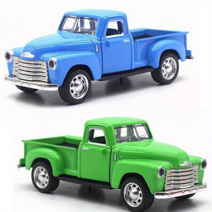 Simulation 1:32 Alloy Vintage Pickup Truck Model Children'S Toys Automobile Pendulum Parts Huili Car Model Boy Toys Christmas, Halloween Gift