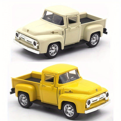 Simulation 1:32 Alloy Vintage Pickup Truck Model Children'S Toys Automobile Pendulum Parts Huili Car Model Boy Toys Christmas, Halloween Gift