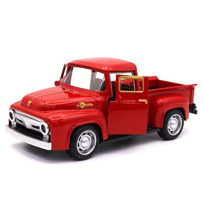 Simulation 1:32 Alloy Vintage Pickup Truck Model Children'S Toys Automobile Pendulum Parts Huili Car Model Boy Toys Christmas, Halloween Gift