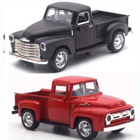 Simulation 1:32 Alloy Vintage Pickup Truck Model Children'S Toys Automobile Pendulum Parts Huili Car Model Boy Toys Christmas, Halloween Gift