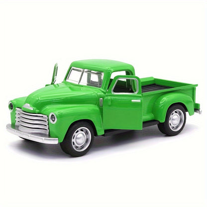 Simulation 1:32 Alloy Vintage Pickup Truck Model Children'S Toys Automobile Pendulum Parts Huili Car Model Boy Toys Christmas, Halloween Gift
