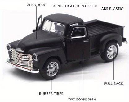 Simulation 1:32 Alloy Vintage Pickup Truck Model Children'S Toys Automobile Pendulum Parts Huili Car Model Boy Toys Christmas, Halloween Gift