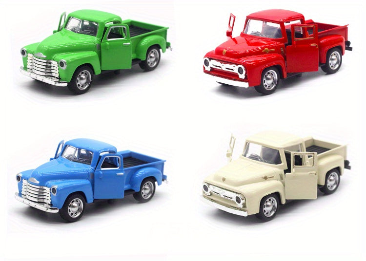 Simulation 1:32 Alloy Vintage Pickup Truck Model Children'S Toys Automobile Pendulum Parts Huili Car Model Boy Toys Christmas, Halloween Gift