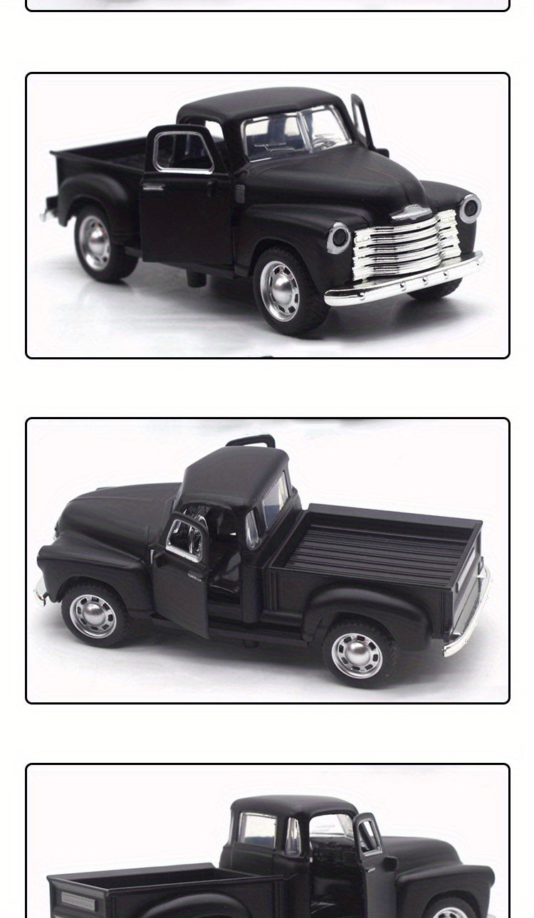 Simulation 1:32 Alloy Vintage Pickup Truck Model Children'S Toys Automobile Pendulum Parts Huili Car Model Boy Toys Christmas, Halloween Gift