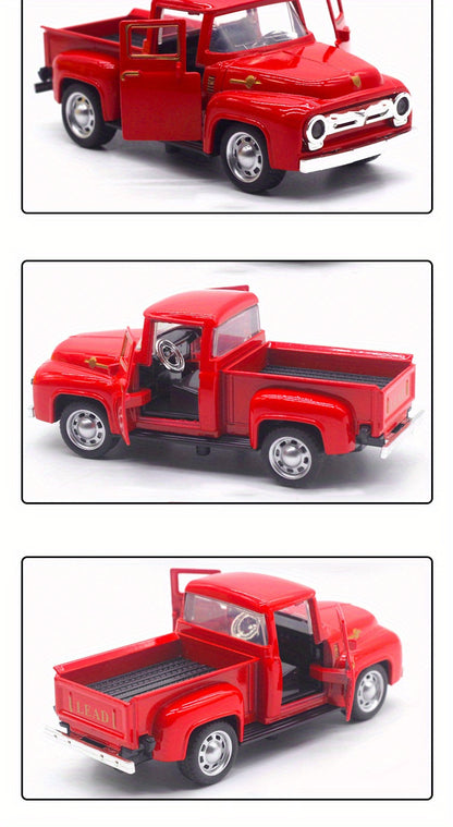 Simulation 1:32 Alloy Vintage Pickup Truck Model Children'S Toys Automobile Pendulum Parts Huili Car Model Boy Toys Christmas, Halloween Gift