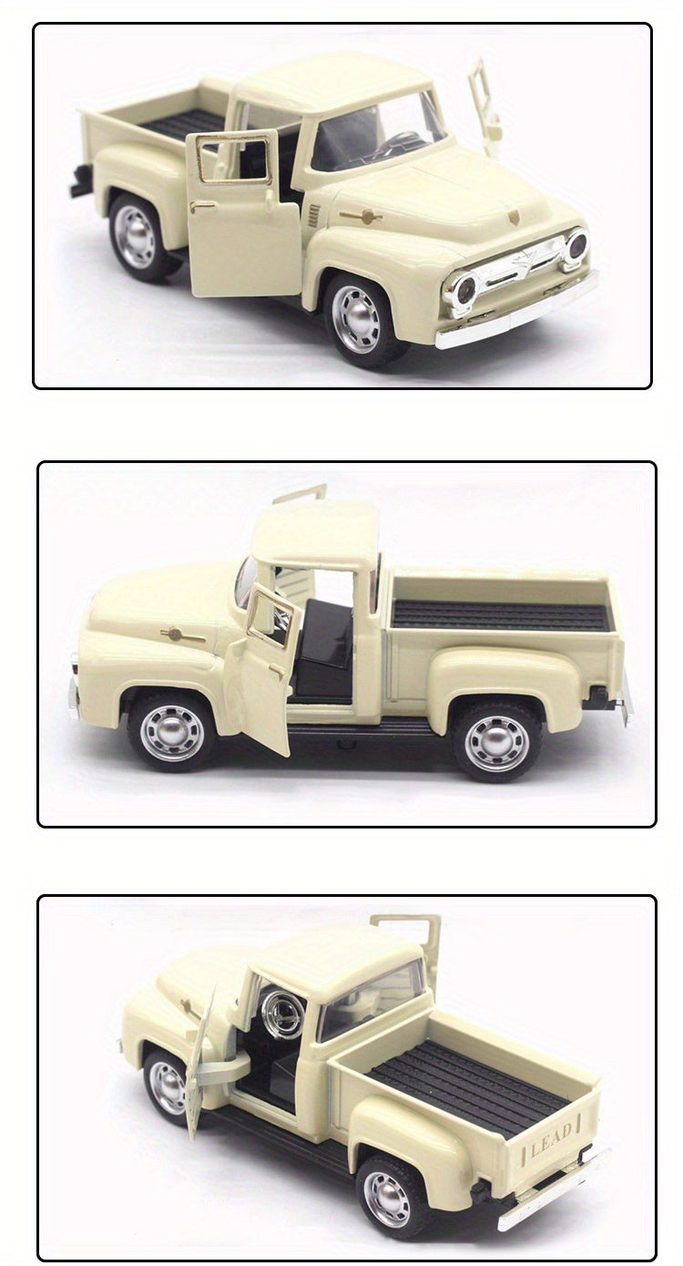 Simulation 1:32 Alloy Vintage Pickup Truck Model Children'S Toys Automobile Pendulum Parts Huili Car Model Boy Toys Christmas, Halloween Gift