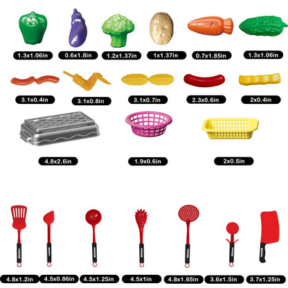 11/47/69pcs Children's simulated cooking toys, role-playing children's kitchen toys, educational STEM boys and girls birthday gifts, imagination, Christmas-back to school gifts, Play Kitchen Accessories, Stem Learning, Imagin
