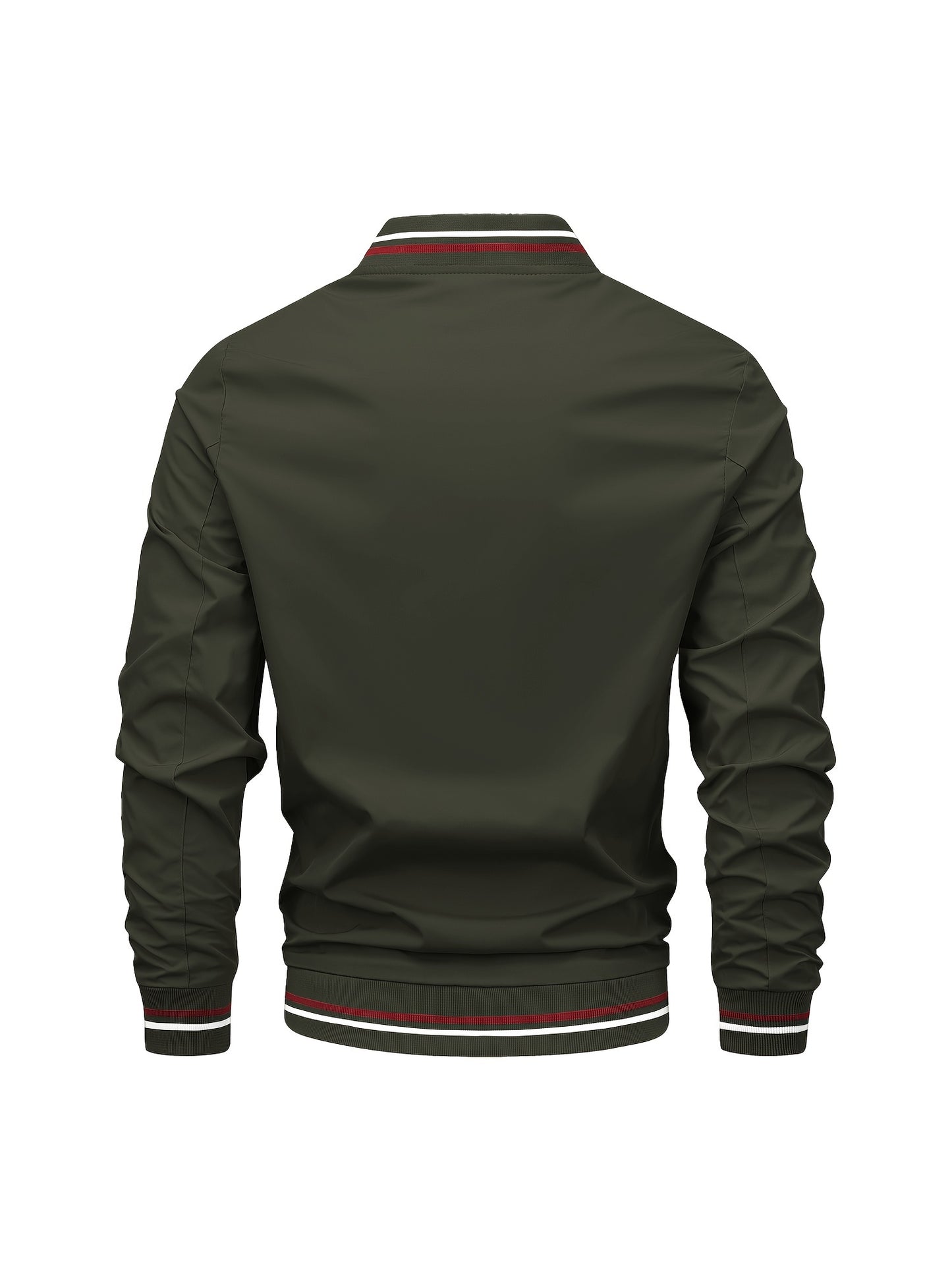 1pc, Spring And Fall Men's Striped Sports Fashion Jacket, Baseball Collar Zip Up Casual Jacket For Mountaineering And Daily Outings