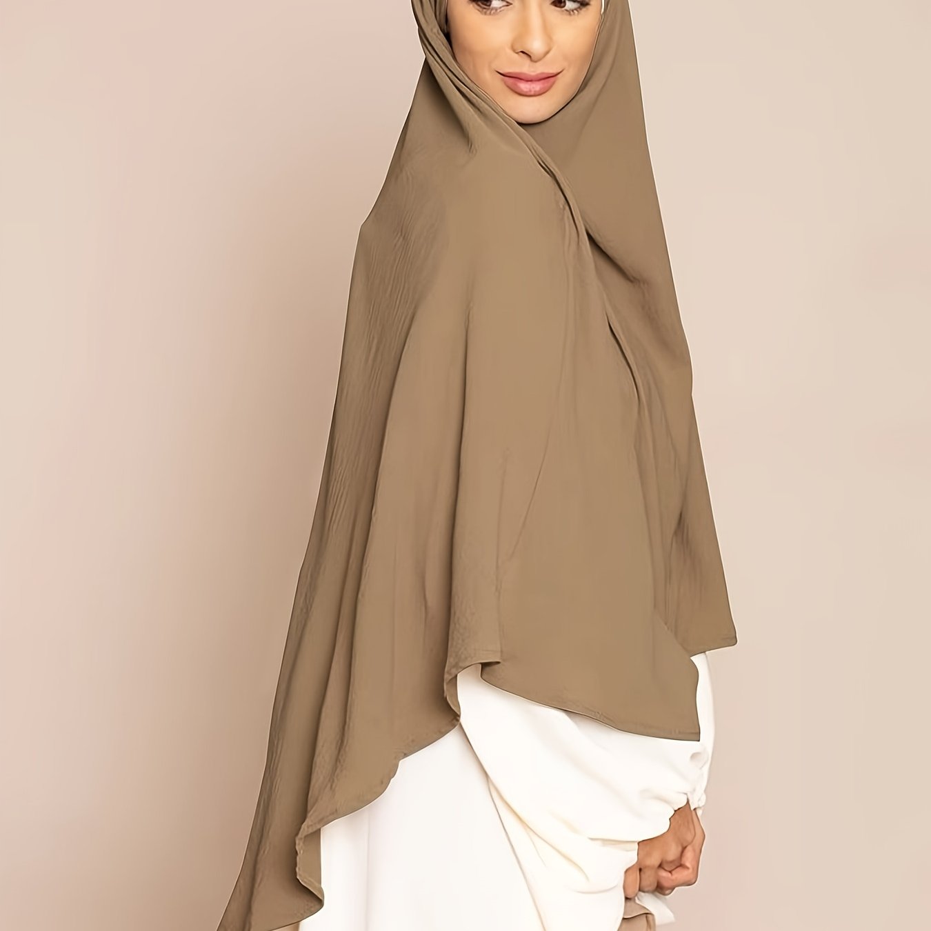 1pc Elegant Women'S Abaya Headscarf - Lightweight Breathable Islamic Hijab, Modest Muslim Robe, All-Season Travel & Everyday Hijab, Easy-to-Wear Abaya for Women, Islamic Clothing, Minimalist Design, Comfortable Fit, Hijabi Fa