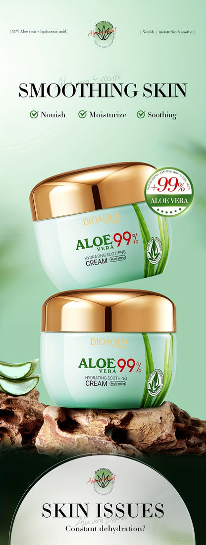 Aloe Vera Hydrating Face Cream - 50G, Moisturizing & Soothing For Soft, Radiant Skin, Enhances Elasticity, Reduces Dryness, Suitable For All Skin Types