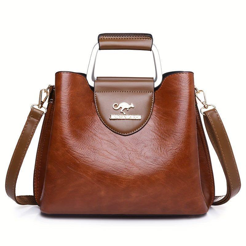 Perfect Lily Women'S Vintage Crossbody Bag - Adjustable Shoulder Strap, Synthetic Faux Leather, Zipper Closure, Light Brown with Golden-Tone Hardware, Elegant Design for Short Trips & Everyday Use, Small Crossbody Bag