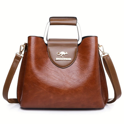 Perfect Lily Women'S Vintage Crossbody Bag - Adjustable Shoulder Strap, Synthetic Faux Leather, Zipper Closure, Light Brown with Golden-Tone Hardware, Elegant Design for Short Trips & Everyday Use, Small Crossbody Bag