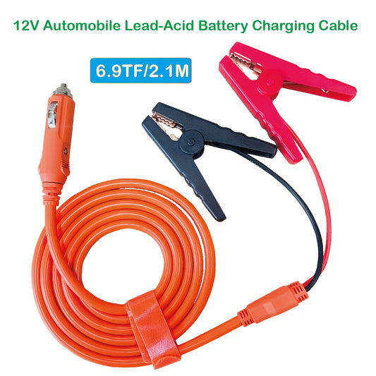 6ft 12V Heavy-Duty Automobile Lead-Acid Battery Charging Cable - UL Certified 14AWG 100% Copper Wire for Safe and Efficient Charging - Built-in 15A Fuse for Overcharge Protection and 100% Copper Conductor for Maximum Conducti